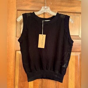 Project Social T Be Real Sweater Mesh Tank - Black M